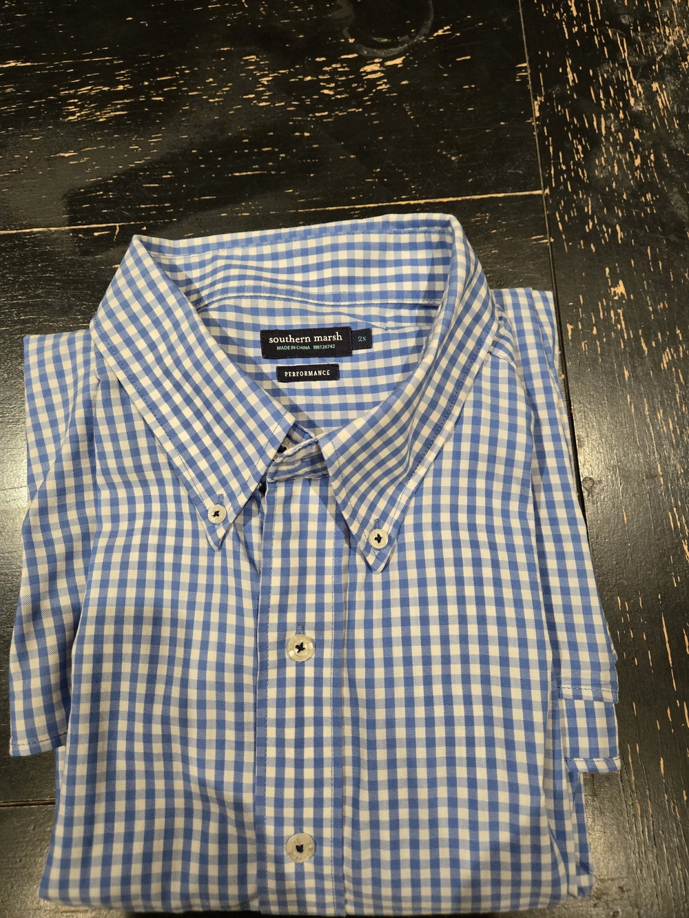 Southern Marsh Blue and White Gingham Button-Down Shirt